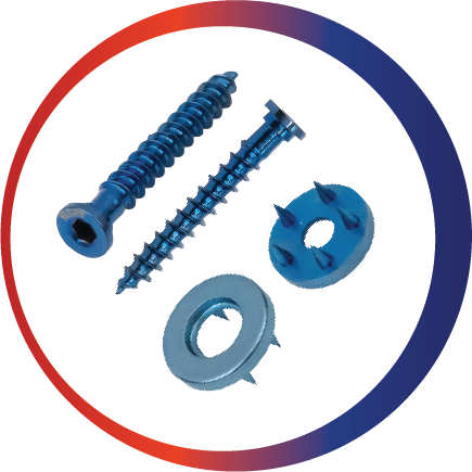 OC Low Profile Cancellous Screw and Spiked Washer